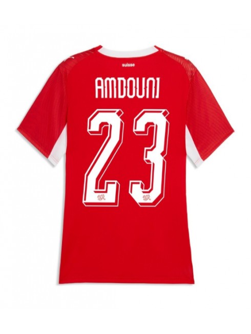 Schweiz Zeki Amdouni #23 Heimtrikot für Frauen WM 2026 Kurzarm Schweiz Zeki Amdouni #23 Heimtrikot für Frauen WM 2026 Kurzarm